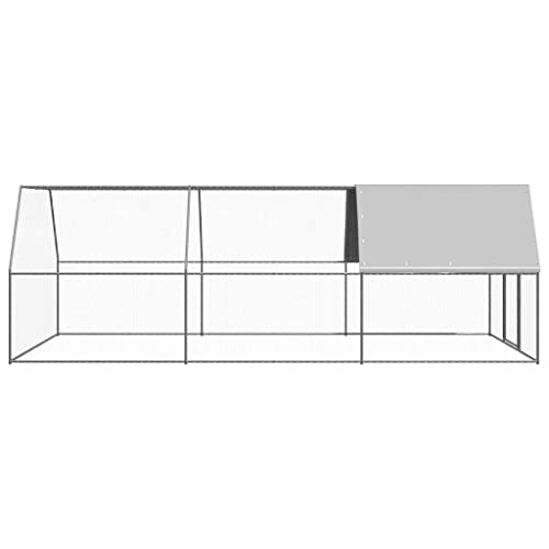 Outdoor Chicken Coop Large 9.8'x19.7'x6.6' Galvanized Steel Rabbit Hutch Duck Enclosure with Lockable Door for Hens Ducks Rabbits - size: 9.8' x 19.7' x 6.6' (W x D x H)