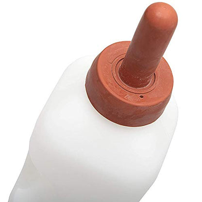 Calf Bottle with Handle and Push-on Nipple 2 Quart Feeder for Nursing Baby Cows