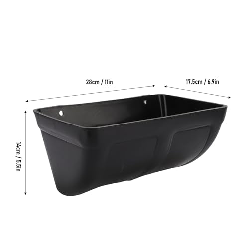 Brrnoo Hanging Poultry Feeder, Plastic Hanging Chicken Feeder Trough Large Capacity Space Saving Design Minimizes Feed Waste with Generous Feeding Area for Farm Coop or Yard (Black) - color: Black