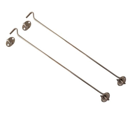 2 Pack 16" Safety Barn Door Hook and Eye Latch Silver, Stainless Steel Heavy Duty Gate Latch Holder, Long Privacy Cabin Door Swivel Window Hook for Sliding Doors, Garage, Shed, Window - size: 16 Inch - Silver