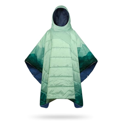 Camping Blanket,Hoodie Blankets Poncho Outdoor Waterproof Windproof Warm Durable & Portable for Stadium, Concerts, Car,Travel, Beach, Picnic, Grass,75 * 55 inch - color: Green Mount