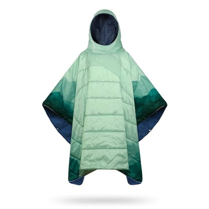 Camping Blanket,Hoodie Blankets Poncho Outdoor Waterproof Windproof Warm Durable & Portable for Stadium, Concerts, Car,Travel, Beach, Picnic, Grass,75 * 55 inch - color: Green Mount