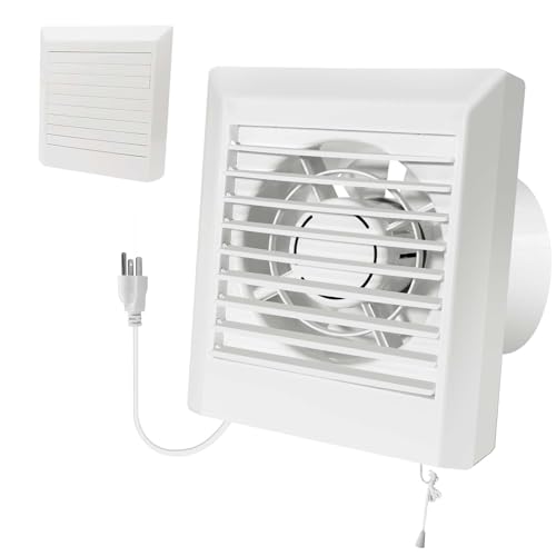 Window Shutter Exhaust Fan both Intake & Exhaust,Wall-Mounted Ventilation Fan for Bathroom Window Home Attic (9.5 In) - size: 9.5 In