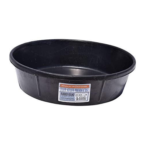 Tuff Stuff, Heavy Duty Round Rubber Feeder, 3 Gallon, Black - size: 3 Gallon