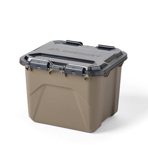 Gregory Alpaca 50L Waterproof Gear Organization/Camping Gear Box with Transparent Removable Lid, Mirage Tan - color: Mirage Tan, size: 50L