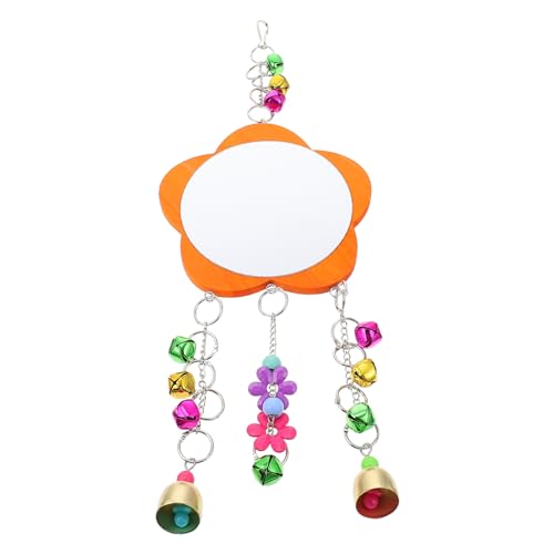 ERINGOGO 1pc Chicken Mirror Toy with Bells Sturdy Hanging Mirror for Hens Parrots Birds Pet Supplies for Gardens Cages