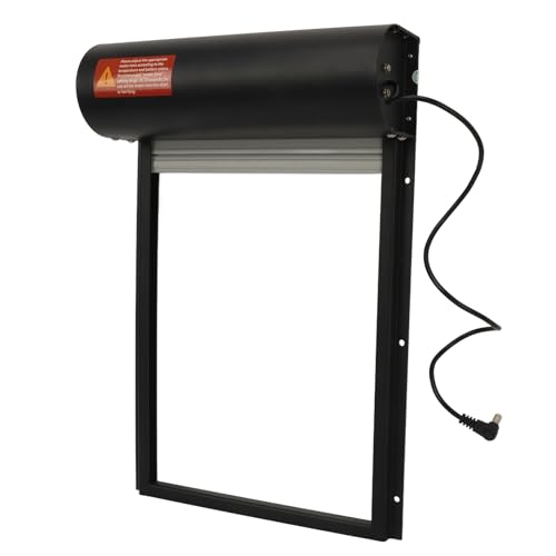 Zerodis Automatic Chicken Coop Door, Solar Powered Opener with Timer Light Sensor HD LED Display, Iron Metal Plastic Frame for Chicken Duck Goose Poultry Safety (Black) - color: Black