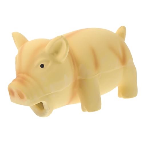 ibasenice Dog Chew Toy Cartoon Pig Molar Toy for Indoor Play Biting Resistant Squeaky Easy to Clean for Dogs
