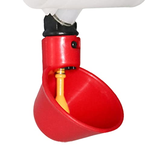 5 Pieces Watering Cups Automatic Chicken Drinking Bowls Feeder Removable Water Bowl Suitable for Breeding Farms Home Use, 10x7.3cm