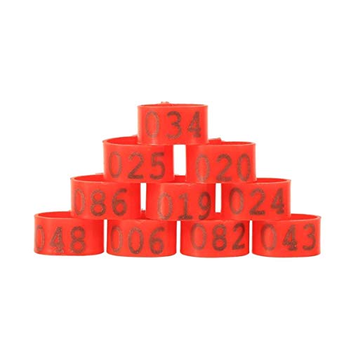 ETomey Bands Poultry Foot Rings,Identification Leg Bands, 100Pcs 16mm/20mm/25mm Poultry Chickens Ducks Goose Leg Bands Rings Clip-On Poultry Identification Band (Color : Red, Size : 16mm) - color: Red, size: 16mm