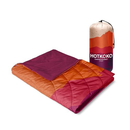 Waterproof Stadium Blanket, Soft Warm Fleece Camping Blanket Wearable Camp Blanket for Outdoor Camping, Picnic, Stadium, Sports, Beach, Car - color: Dusk