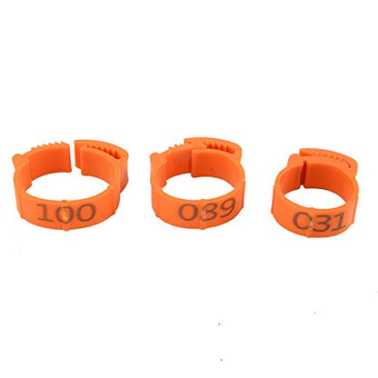1-100 Numbers Poultry Chicken Leg Bands Clip-on Bird Adjustable Foot Label Rings for Pigeon Chicks Bantam Duck Goose