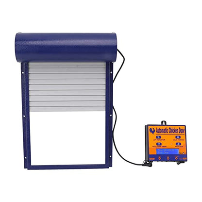 Automatic Chicken Coop Door, Solar Powered 3 in 1 with Timer HD LED Display for Chicken Duck Goose (Blue) - color: Blue