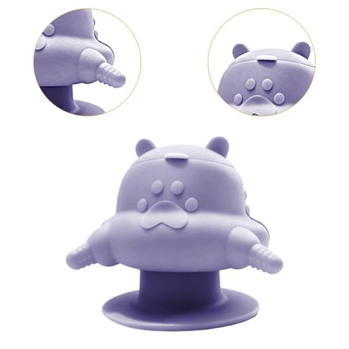 Puppy Feeder with Four Silicone Nursing Bottle Feeding Station Bowl Dispenser Multifunctional and Easy Cleaning Suitable for Breeders Pet, Purple - color: Purple