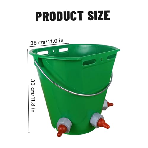 Feed Bucket, 8L Large Capacity Livestock Milk Goat Feeder with Nipple, Green Sheep Feeder & Baby Bottle Bucket for Calves, Lambs, and Kids, 3 Mouth - color: 3 Mouth