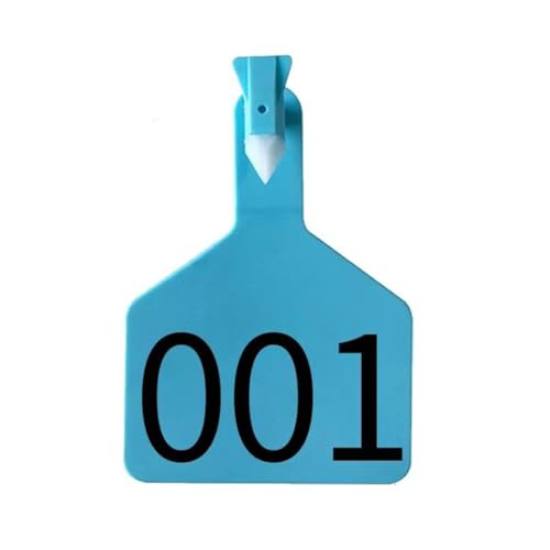 50/100 Pieces TPU Blank one-piece Cattle Ear tag, Z Blank(001-300) Ear tag, Large Livestock Identification tag Blue 001-050 - color: Blue, size: 001-050