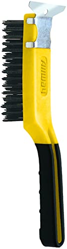 ALLWAY SB319 Carbon Steel Wire Brush with Scraper - style: Carbon Steel Wire Brush with Scraper, 4 x 11
