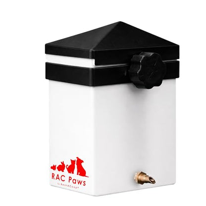 RentACoop 64oz (2 Liter) Small Animal Drinker with Sliding Lid and No-Drip Brass Nozzle - Suitable for Small Pets, Bunnies, Hamsters, Guinea Pigs, Hedgehogs, Rabbits, Chinchillas, Mice and Rats - size: 64oz
