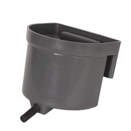 4 Quart Single Teat Calf Milk Feed Bucket, Hook Over Hanging Calves Feeder Bucket with Nipple, Mountable Plastic Livestock Feeder for Farm Stall Barn Cowshed Cattle Housing Feeding