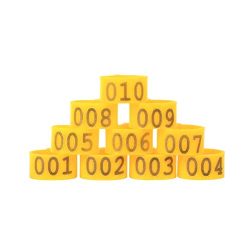 ETomey Bands Poultry Foot Rings,Identification Leg Bands, 100Pcs 16mm/20mm/25mm Poultry Chickens Ducks Goose Leg Bands Rings Clip-On Poultry Identification Band (Color : Yellow, Size : 25mm) - color: Yellow, size: 25mm