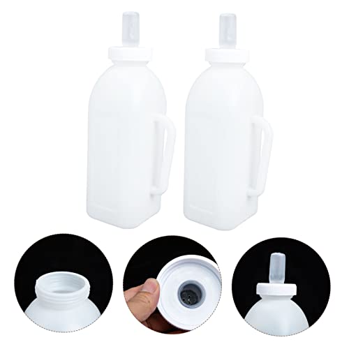 2L Calf Milk Bottle 4lb Nursing Feeder for Calves Kittens Puppies Sturdy Silicone PET Feeding Bottle Wide Neck for Farm Use and PET Care