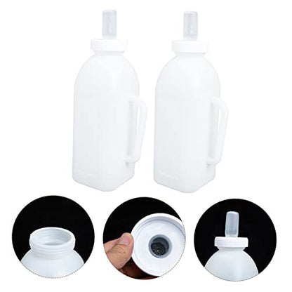 2L Calf Milk Bottle 4lb Nursing Feeder for Calves Kittens Puppies Sturdy Silicone PET Feeding Bottle Wide Neck for Farm Use and PET Care
