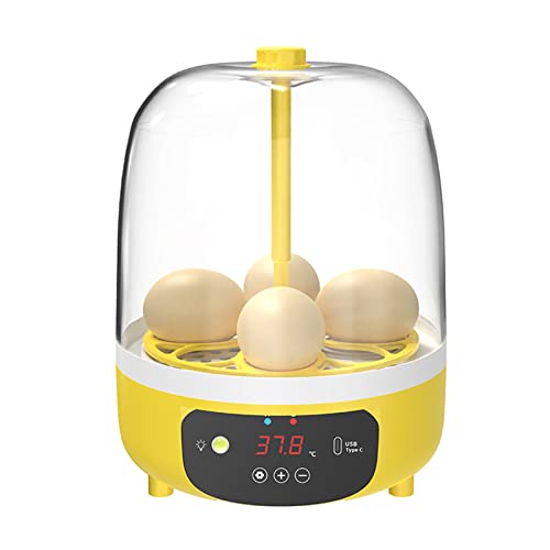 Tissting Mini Egg Incubator, Digital Incubators for Hatching Chicks, Holds 4 Eggs, Automatic Turner with Temperature and Humidity Control