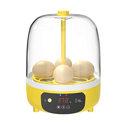 Tissting Mini Egg Incubator, Digital Incubators for Hatching Chicks, Holds 4 Eggs, Automatic Turner with Temperature and Humidity Control