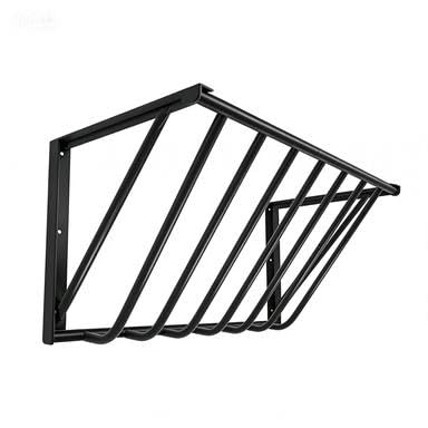 31'' Hay Feeder for Horses, 25 Gallon Wall Mount Metal Hay Feeder, Heavy Duty Corner Hay Rack with Easy Install for Goat, Sheep, Livestock Feeders, Indoor/Outdoor Use