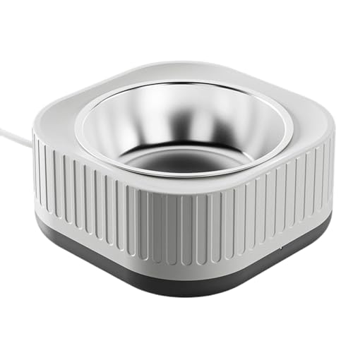 Heated Water Bowls for Animals, Outdoor Thermostatic Control Heated Water Bowls, Heateds Waters Bowl for Outside Animals Dogs Cats Rabbits Chickens Birds, Provides Warm Water in Winter (Grey) - color: Grey