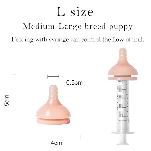 Doggiema Puppy Milk Feeder Nipple Puppy Bottle Puppy's feeders - size: L size for Medium/Large Puppy