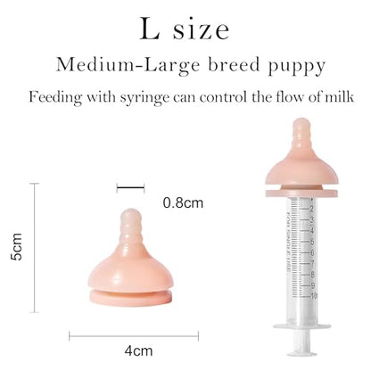 Doggiema Puppy Milk Feeder Nipple Puppy Bottle Puppy's feeders - size: L size for Medium/Large Puppy