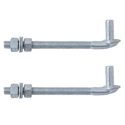 VIVIDA 8" J Bolt Gate Hinge 2 Pack, Gate Bolt Hinge with 5/8" Male Pin, Heavy Duty Chain Link Fence Hardware, Galvanized Steel - size: 8" (2 PCS)