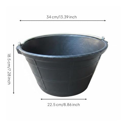 Heavy Duty Bucket Multipurpose Molded Bucket Reusable Rubber Pail for Farm, Garden