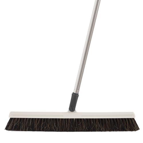 Horse Hair Broom for Hardwood Floors – 18" Soft Bristle Narrow Thin Swivel Upright Dust Broom for Dog Hair, Kitchen & Home Use – 54" Long Handle - color: Horsehair, size: 54"