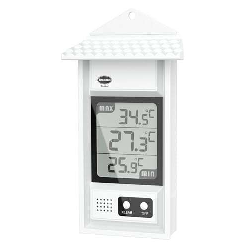 Digital Max Min Greenhouse Thermometer - Monitor Max and Min Temperatures in The Greenhouse Garden or Home for Indoor or Outdoor Use Easily Wall Mounted