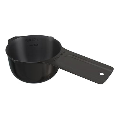 Color Up ½ Cup Measuring Cup (120 ml) – Premium Black Stainless Steel, Accurate for Wet & Dry Ingredients, Embossed Markings, Easy-Pour Spouts, Dishwasher-Safe, Kitchen Essential - size: 1/2 Cup (120 ml) Black