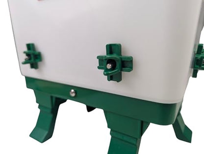 Hen's Choice 5 Gallon Chicken Waterer with 8 Drinker Nipples, Anti-Roost Lid, Top Fill Design, Heavy Duty Legs
