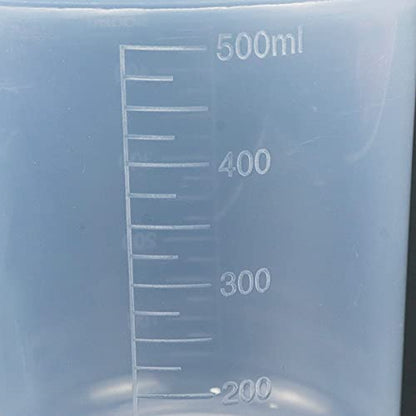 Antrader Plastic Measuring Cup,Scientific Graduated Beaker,Clear,500ml,1Pcs | PP Transparent Kitchen And Laboratory Beaker,Lightweight,Reusable - size: 500ml