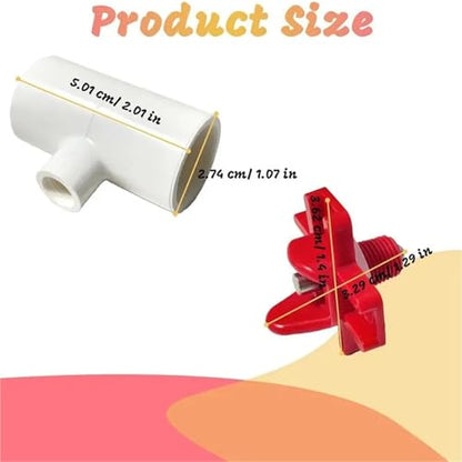 20pcs Chicken Water Cups for Poultry Automatic Poultry Water Feeding Cups Good Sealing Tee Fittings Poultry Waterer for Chickens Ducks
