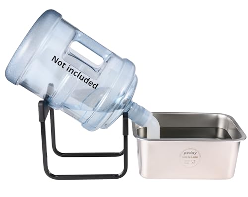 PEDAY Automatic Dog Waterer for Large & X-Large Dogs, Human Grade 18/8 Stainless Steel, Water Bottle Not Included - size: 2.64 gallon