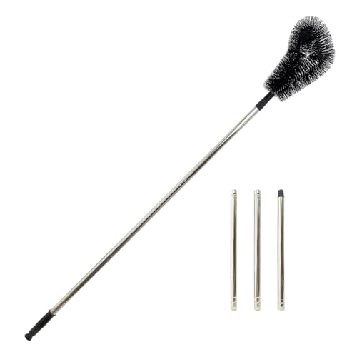 1 pcs 240 cm Huge Tank Brush (Black, with Extra Black Head), Big Brush Head Size (32 cm), Long Handle, with Extendable Stainless Steel Pole, PP Stiff-Bristled, for Large Water Bucket - color: 1 Pcs 240 Cm (Black)