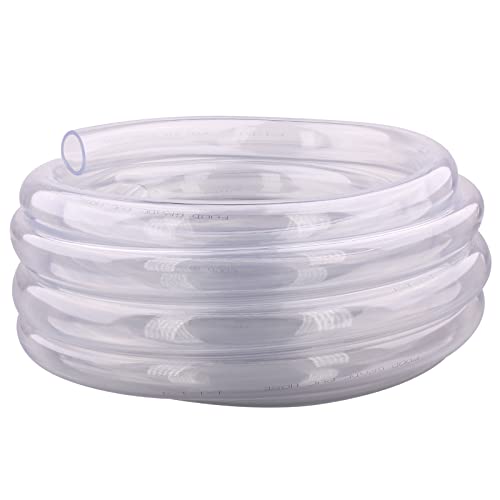DERNORD PVC Tubing 1"ID X 1 1/4"OD Flexible Clear Vinyl Hose 25 Feet for Food Grade - size: 25 Feet, style: 1"ID X 1 1/4"OD