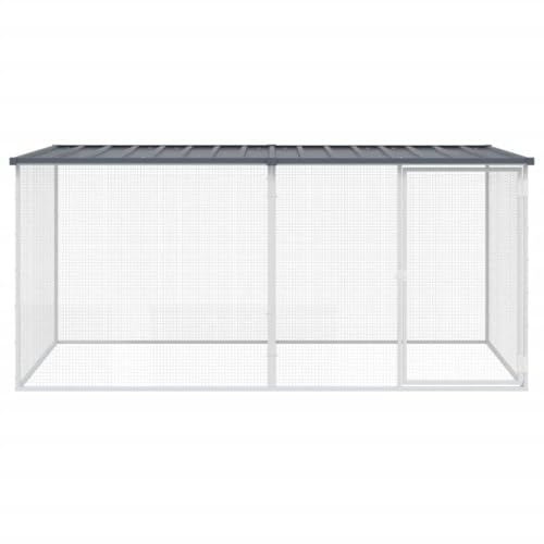 Galvanized Steel Chicken Cage with Roof Anthracite 79.9"x38.6"x35.4" Large Chicken Coop Outdoor & Indoor Durable Mesh Design for Hens Rabbits Ducks Small Animals - color: Anthracite