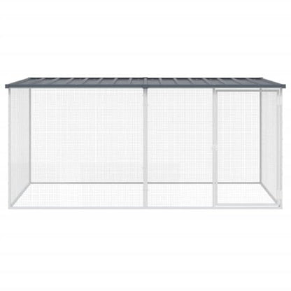 Galvanized Steel Chicken Cage with Roof Anthracite 79.9"x38.6"x35.4" Large Chicken Coop Outdoor & Indoor Durable Mesh Design for Hens Rabbits Ducks Small Animals - color: Anthracite