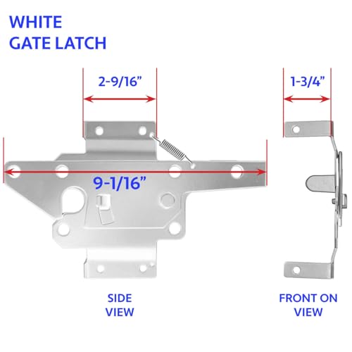 White Vinyl Fence Single Gate Hardware Kit - 2 Hinges with Mounting Hardware and 1 Latch (Case of 6) - size: White - Case - 6 Count