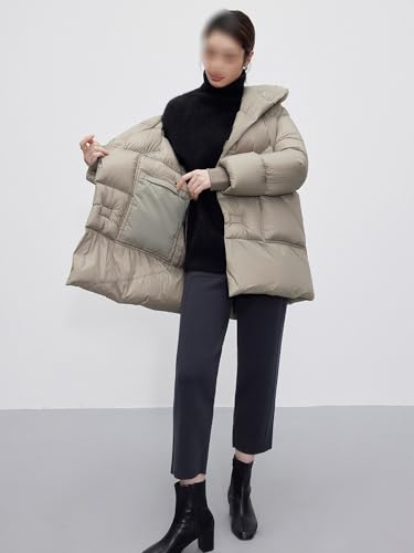 Women's Winter Windproof Down Jackets Goose Jacket for Women Mid Length - size: Large