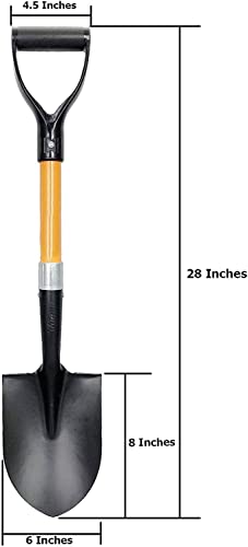AshmanOnline Medium Round Shovel 2 Pack, 27 Inches, Durable Handle, Comfortable Grip, Multipurpose Premium Round Point Blade - size: 2 Pack, style: Small Digging Shovel