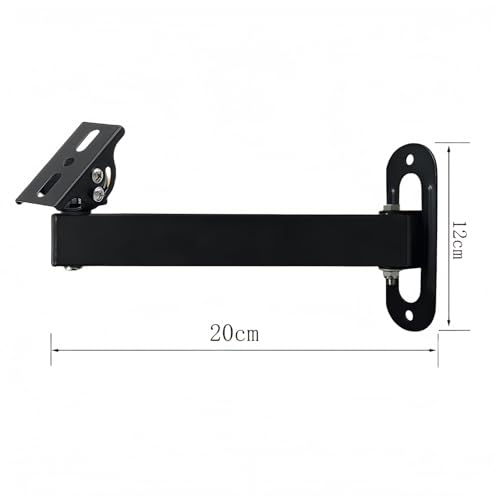 Long Arm Security Camera Bracket | 180° Rotatable Corner Mount | Universal Camera Holder | Metal Wall Mounting Bracket for CCTV Surveillance Cameras | Black Spray Paint Finish (7.87" Duckbill)