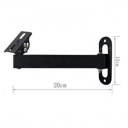 Long Arm Security Camera Bracket | 180° Rotatable Corner Mount | Universal Camera Holder | Metal Wall Mounting Bracket for CCTV Surveillance Cameras | Black Spray Paint Finish (7.87" Duckbill)